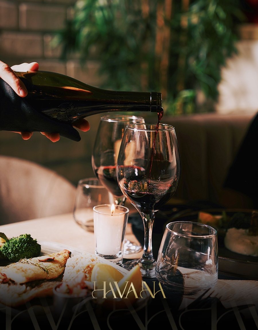 Wine poured at Havana